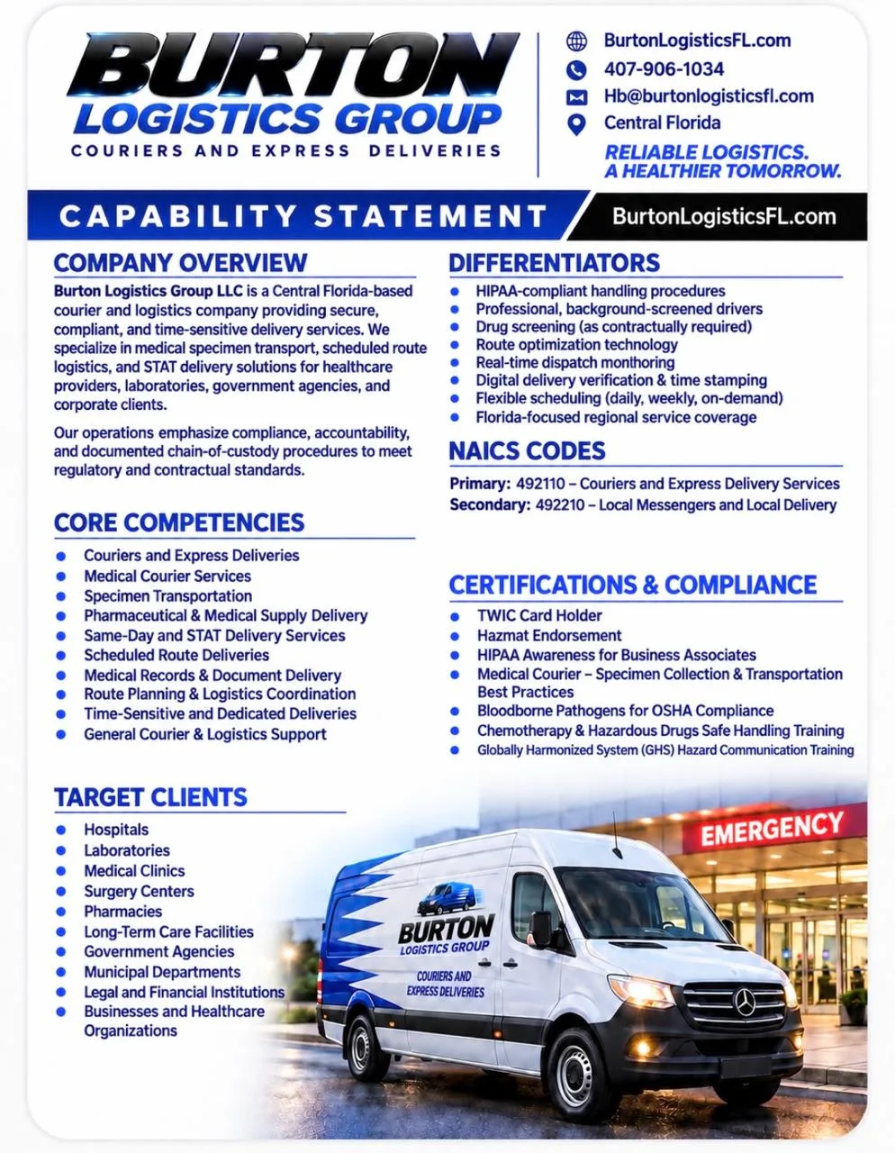 Burton Logistics Group Capability Statement